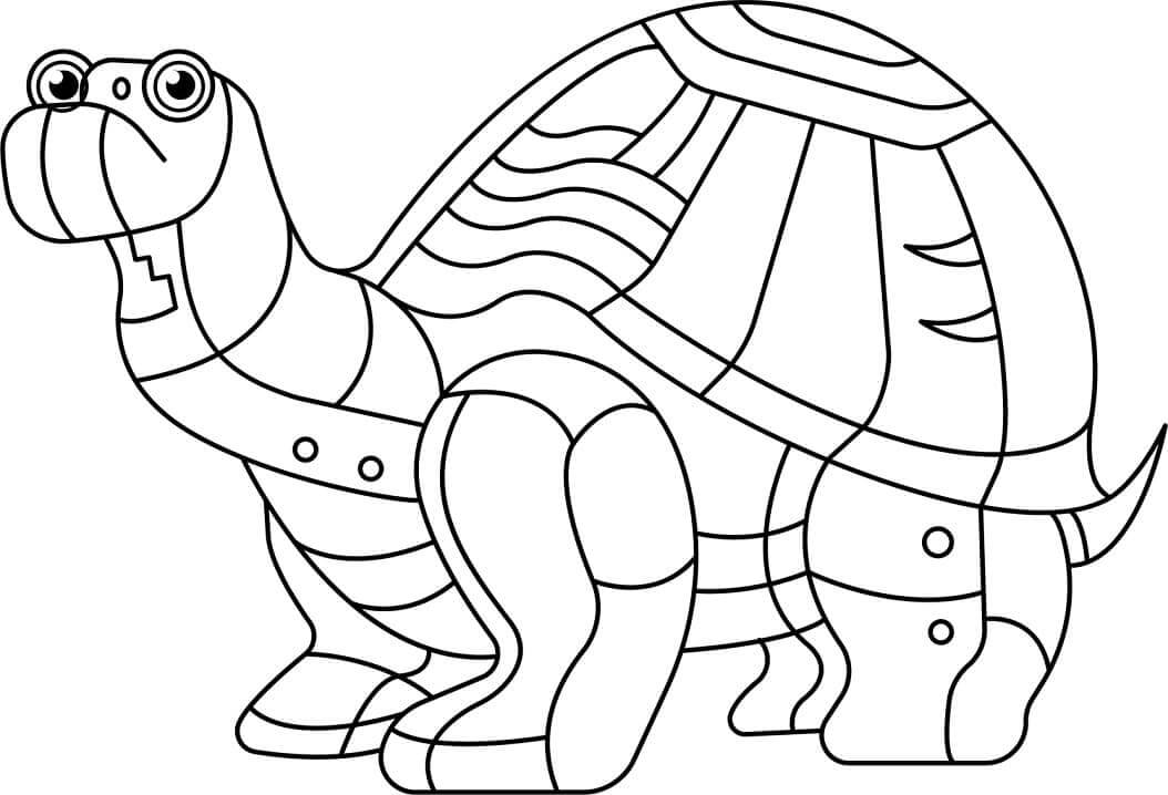 Dibujo de Tortuga Abstracta para Colorear