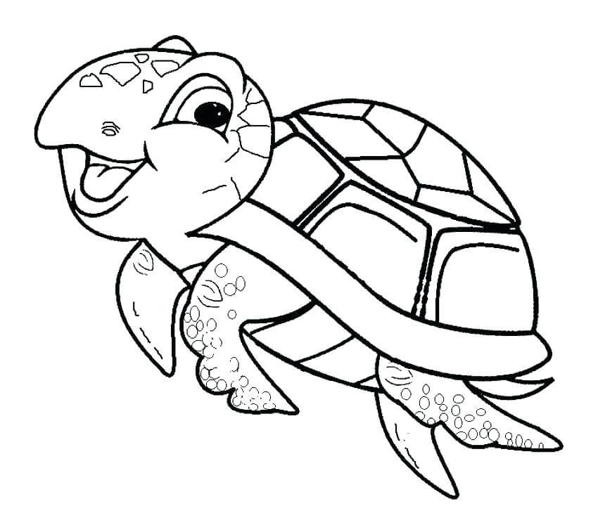 Dibujo de Tortuga Divertido para Colorear