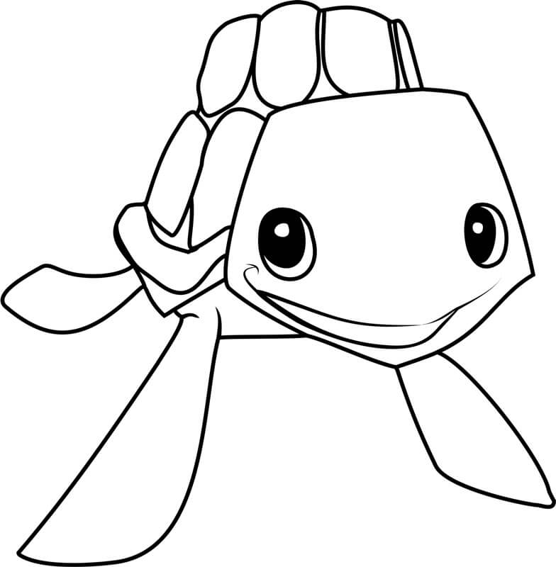 Dibujo de Tortuga Marina Divertida para Colorear