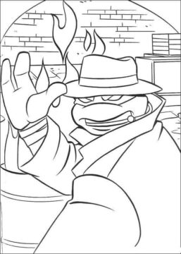 Dibujo de Miguel ángel con una Gabardina para Colorear
