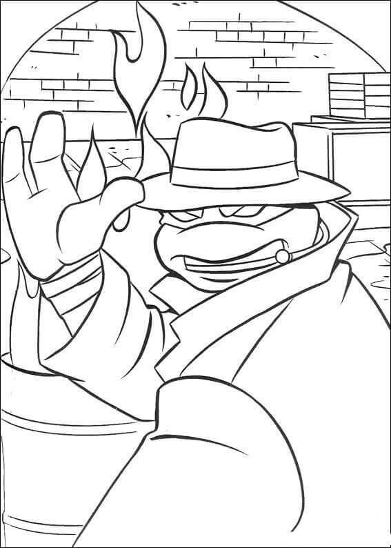 Dibujo de Miguel ángel con una Gabardina para Colorear