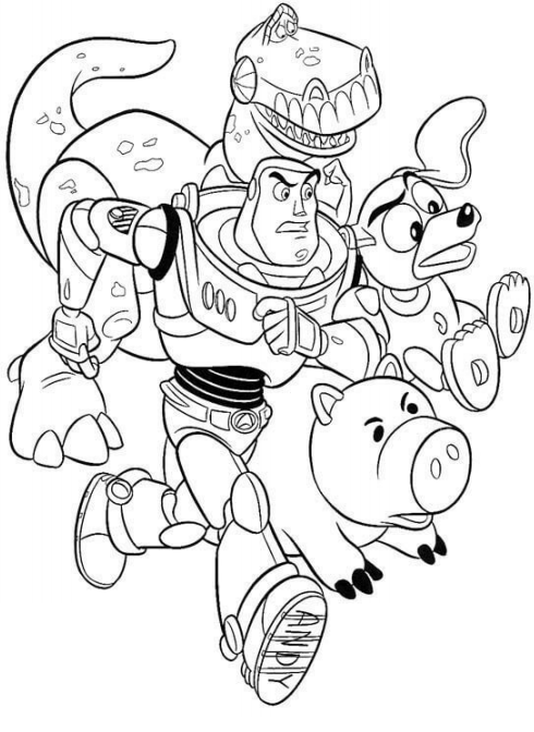Dibujo de Los Juguetes Estan Funcionando para Colorear