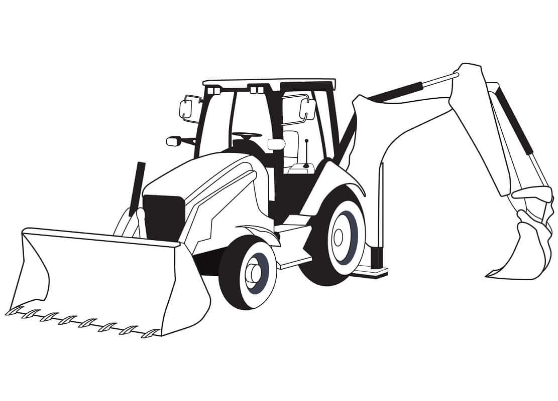 Dibujo de Retroexcavadora para Colorear