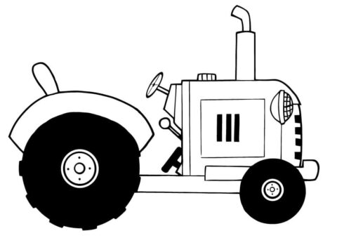 Dibujo de Tractor agrícola Vintage para Colorear