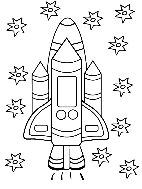 Dibujo de Big Space Rocket Coloring Page para Colorear