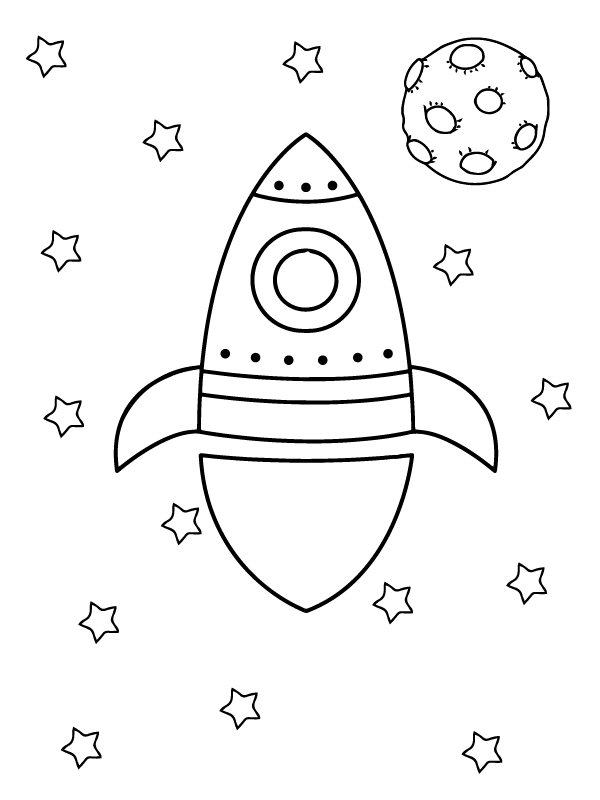 Dibujo de Easy To Color Space Shuttle Coloring Sheet para Colorear