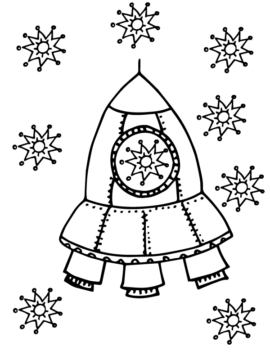 Dibujo de Peculiar Space Shuttle Coloring Page para Colorear