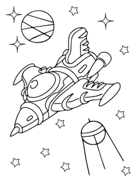 Dibujo de Space Fighter Jet Free Printable para Colorear