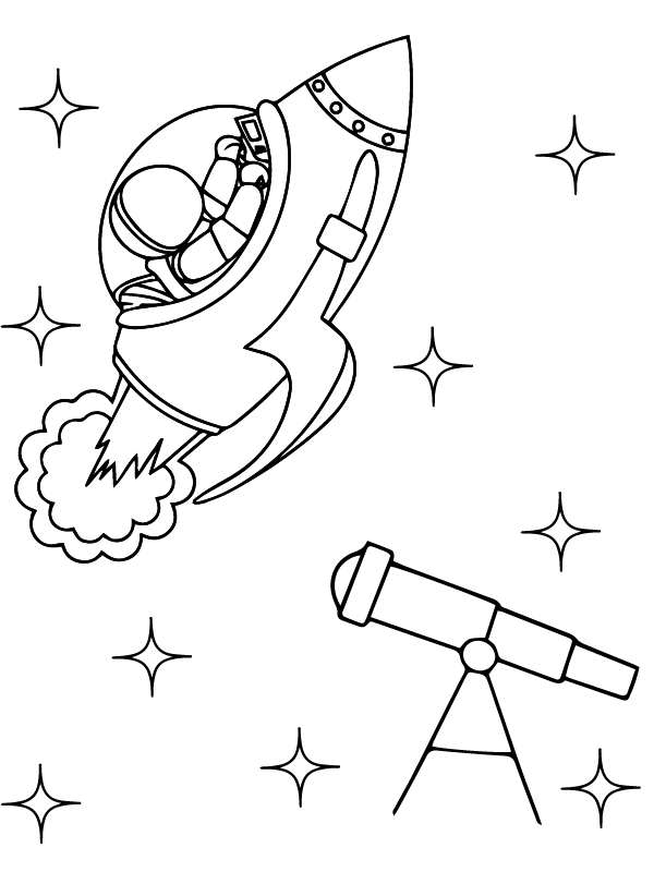 Dibujo de Space Rockets For Kids Coloring Page para Colorear