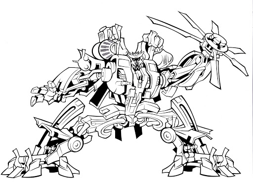Dibujo de Monstruo Transformers Decepticon para Colorear