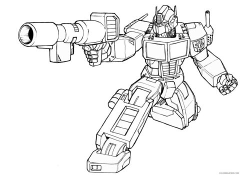 Dibujo de Optimus Prime con Armas para Colorear