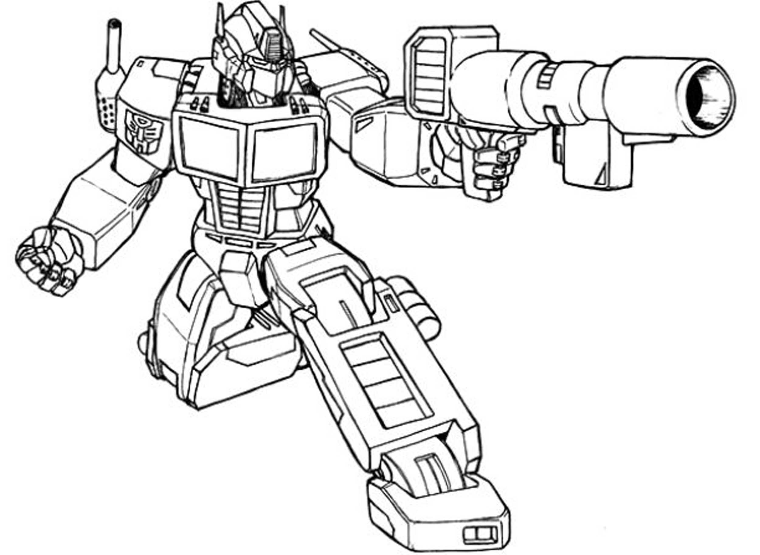 Dibujo de Optimus Prime Lucha para Colorear