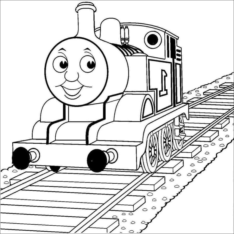 Dibujo de Locomotora de Dibujos Animados para Colorear