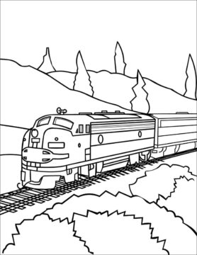 Dibujo de Tren Moderno para Colorear