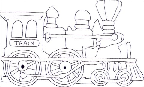 Dibujo de Tren Normal para Colorear