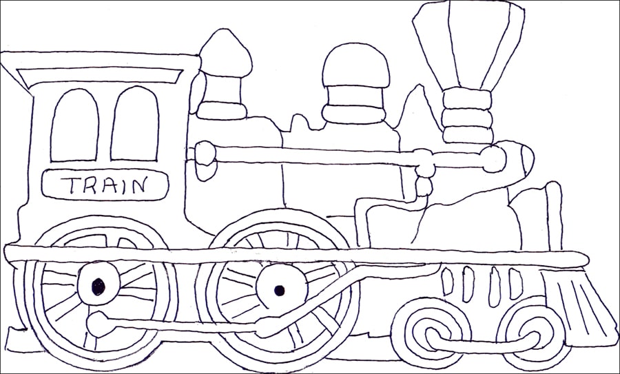 Dibujo de Tren Normal para Colorear