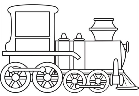 Dibujo de Tren Sencillo para Colorear