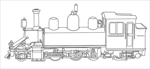 Dibujo de Una Locomotora Simple para Colorear