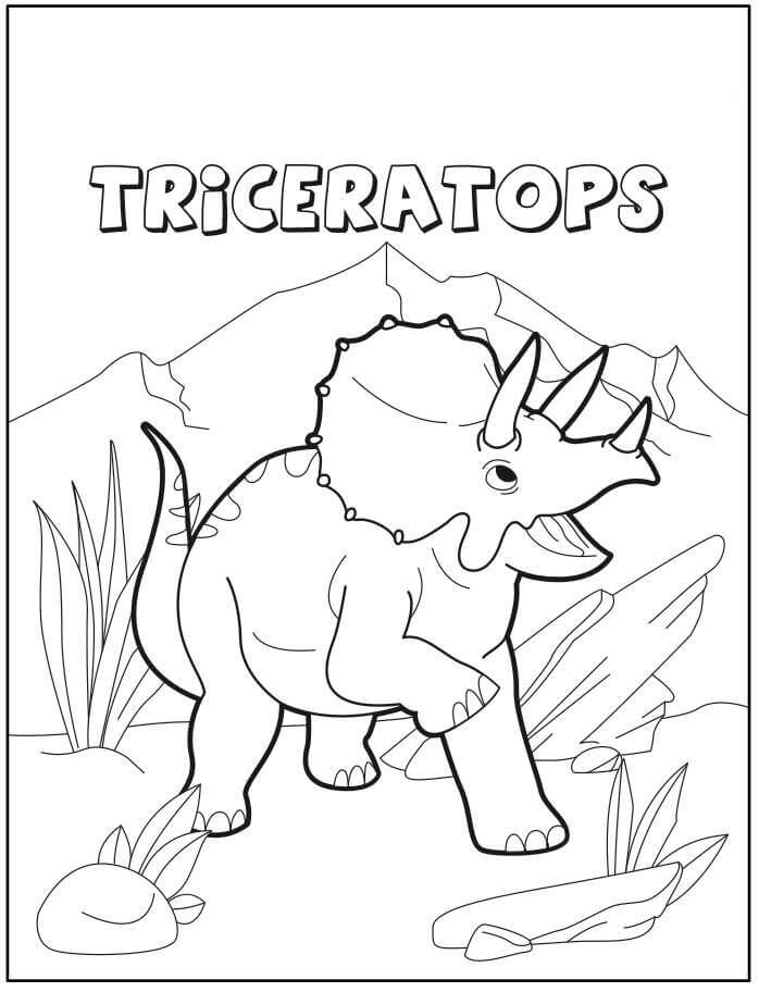 Dibujo de Buen Triceratops para Colorear
