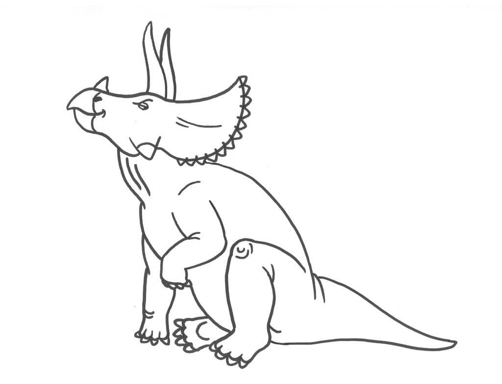 Dibujo de Genial Triceratop para Colorear