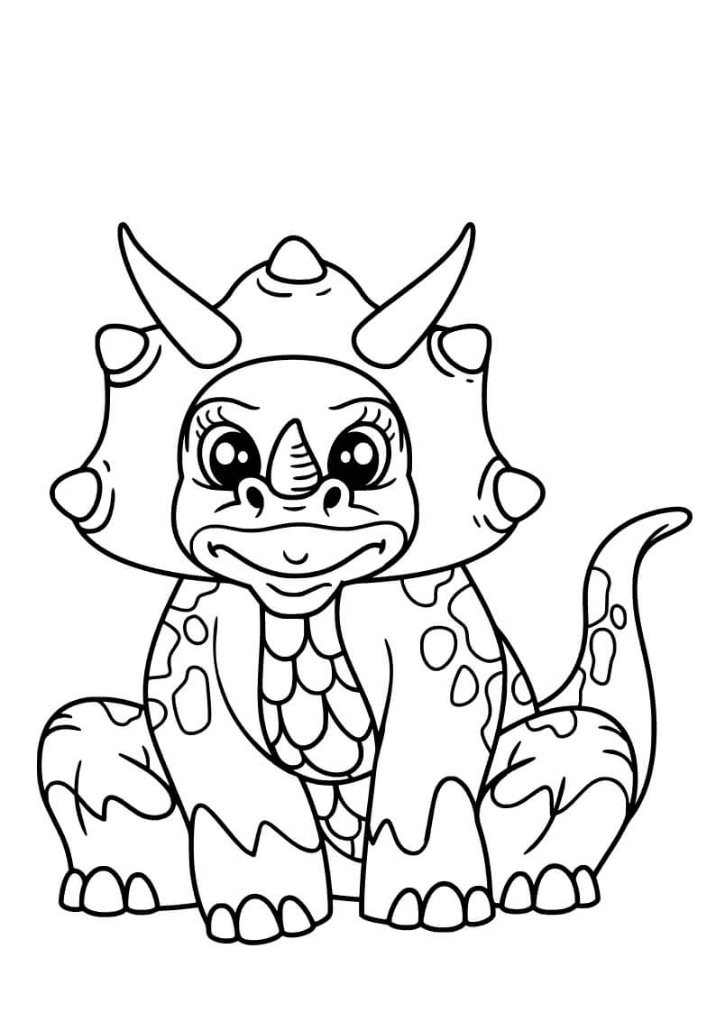 Dibujo de Gráficos Gratis Triceratop para Colorear