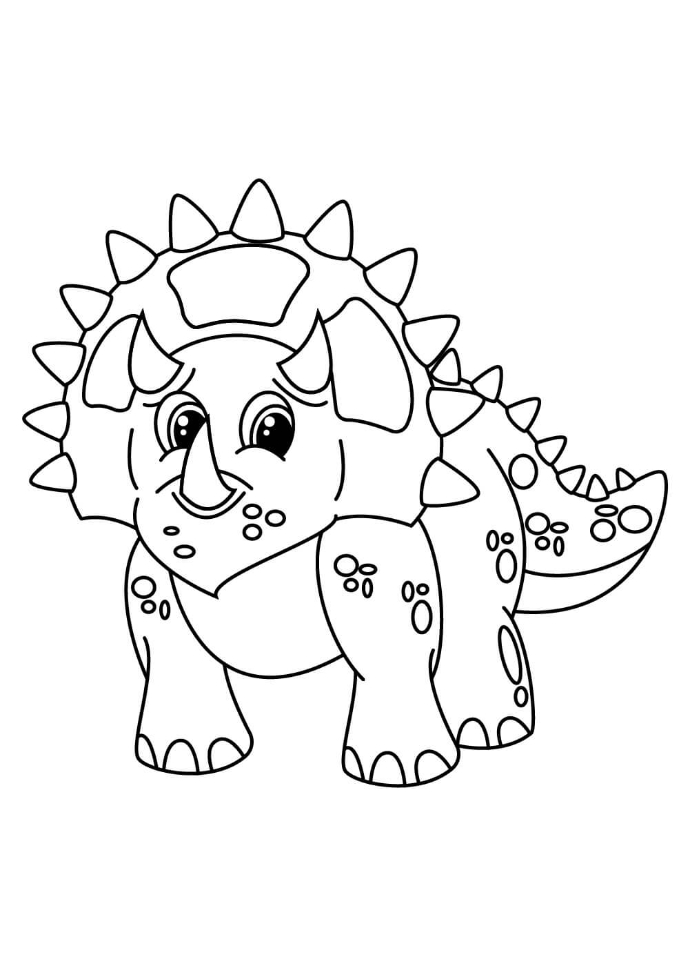 Dibujo de Gran Triceratops para Colorear