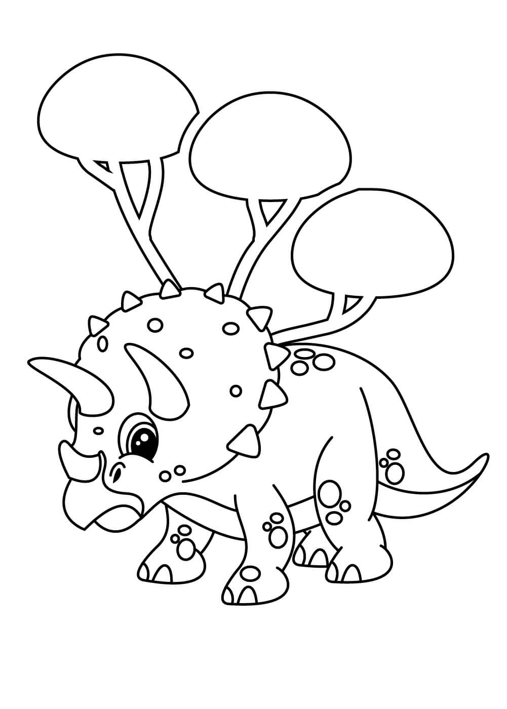 Dibujo de Increible Triceratop para Colorear