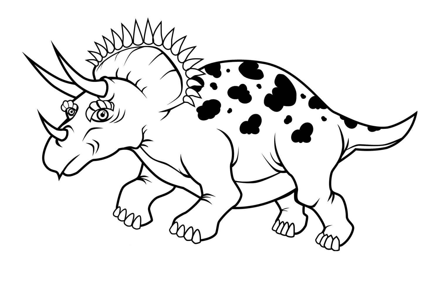 Dibujo de Triceratop Agradable para Colorear