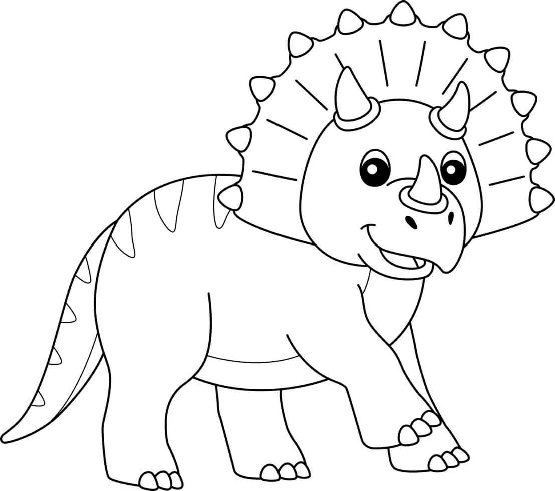 Dibujo de Triceratop Divertido para Colorear