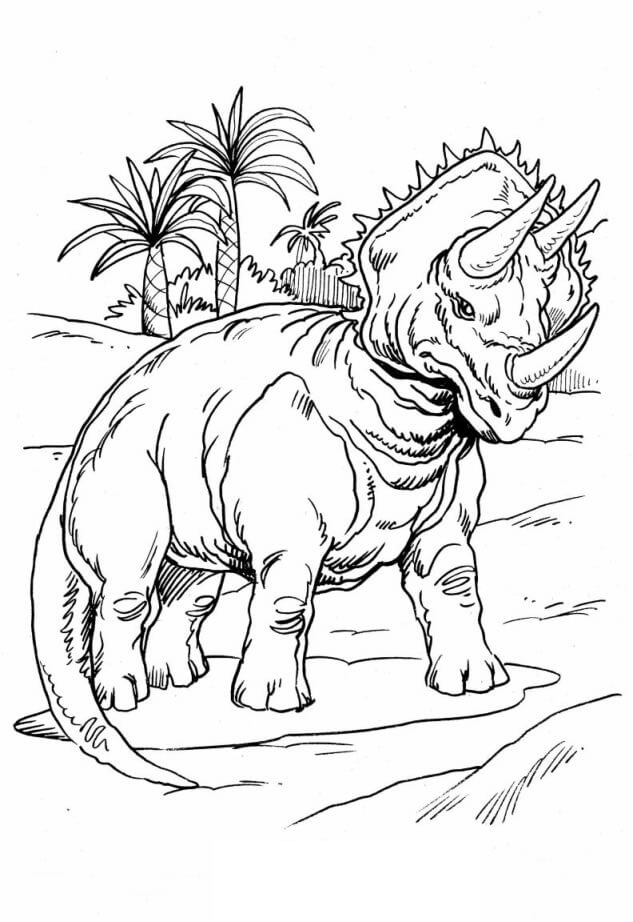 Dibujo de Triceratop Gratis para Colorear