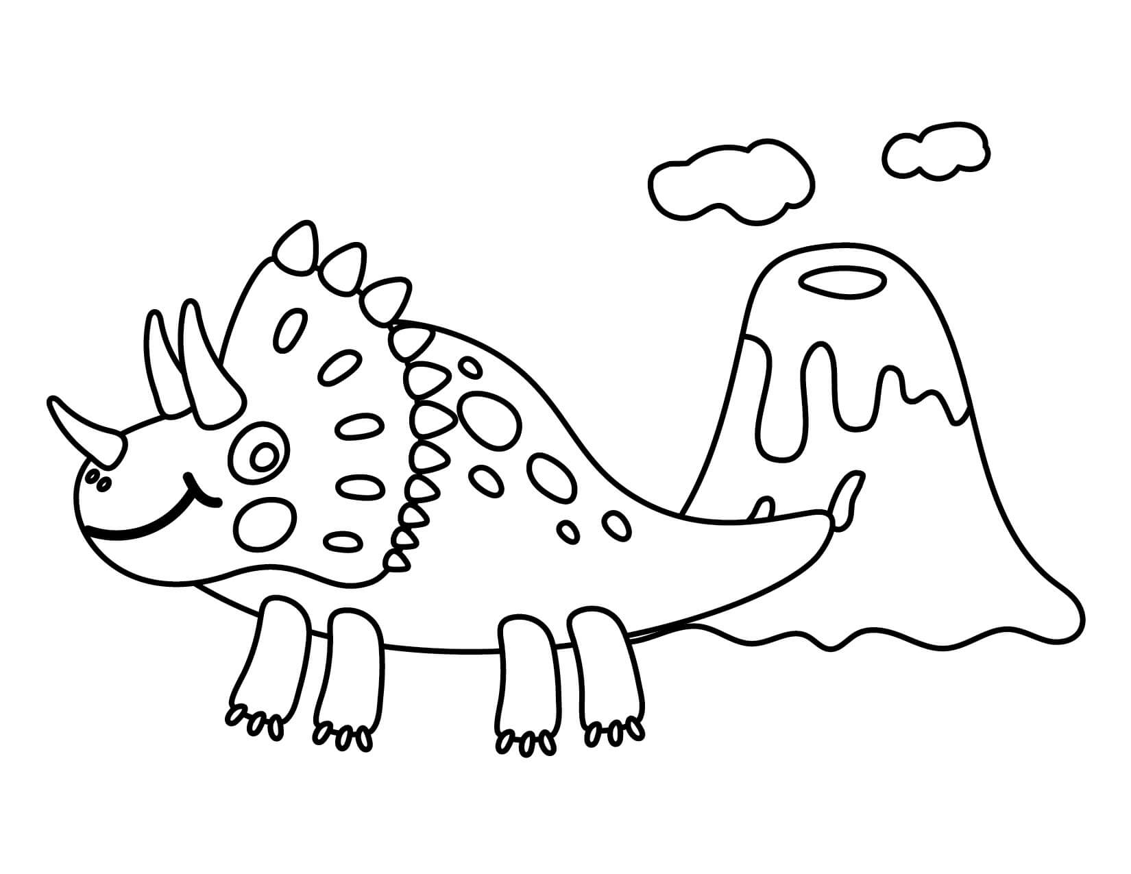 Dibujo de Triceratop Imprimible para Colorear