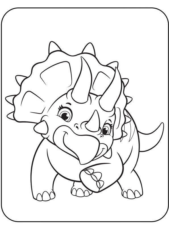 Dibujo de Triceratop Lindo para Colorear