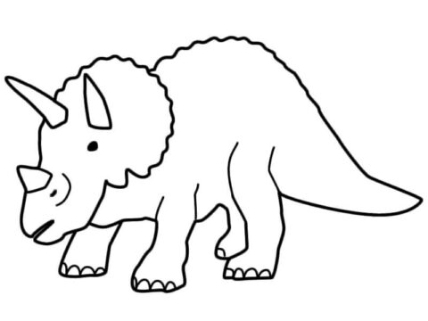 Dibujo de Triceratops básico para Colorear