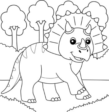 Dibujo de Triceratops Caminando para Colorear