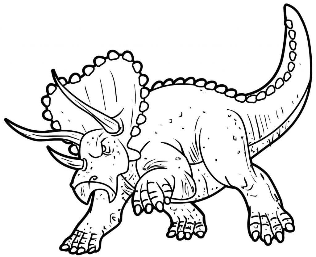 Dibujo de Triceratops Enojado para Colorear