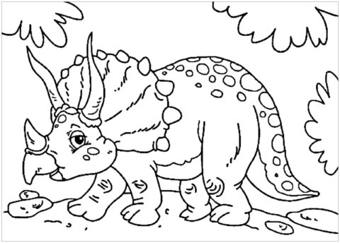 Dibujo de Triceratops Herbivoros para Colorear
