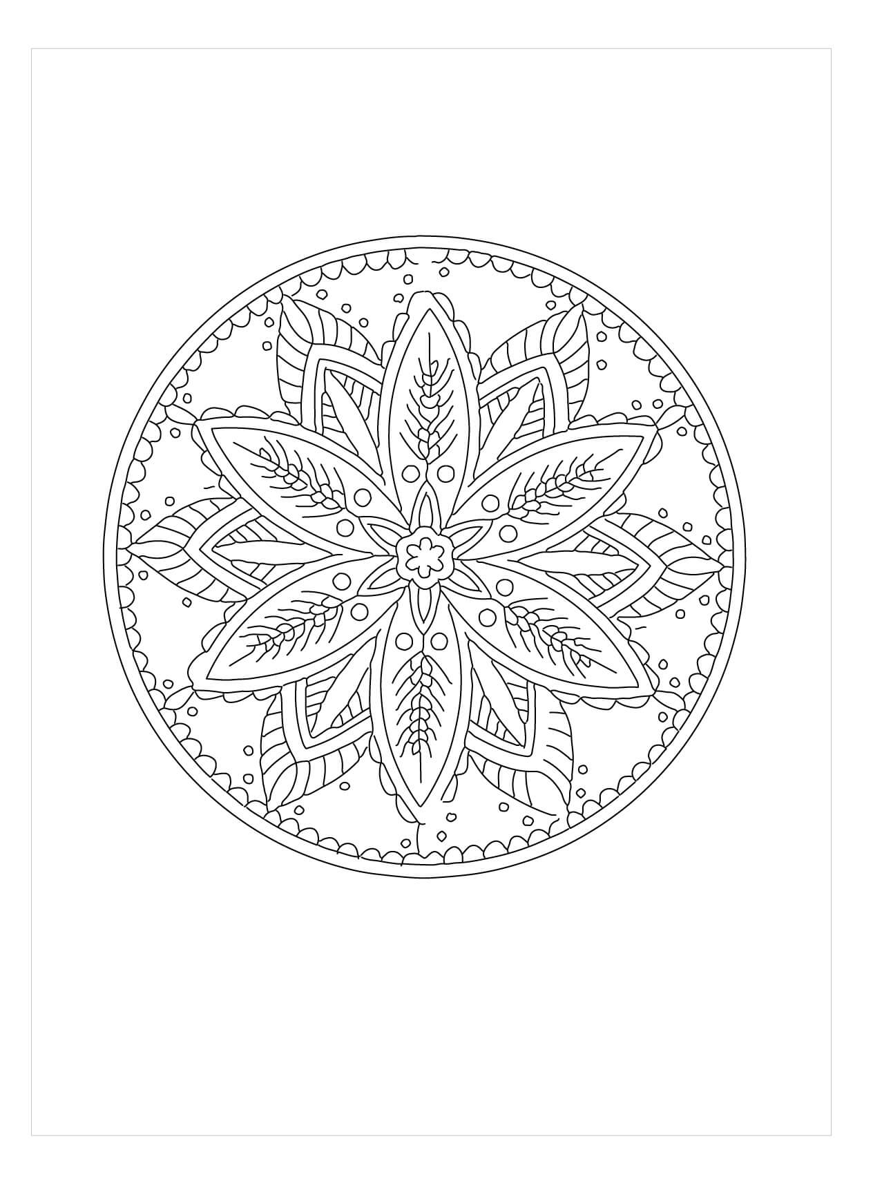 Dibujo de Trigo Mandala para Colorear