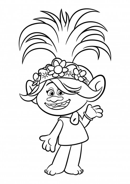Dibujo de Amapola Alegre para Colorear
