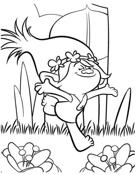 Dibujo de Amapola Feliz para Colorear