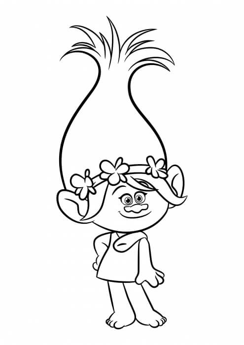 Dibujo de Amapola Sonriente para Colorear