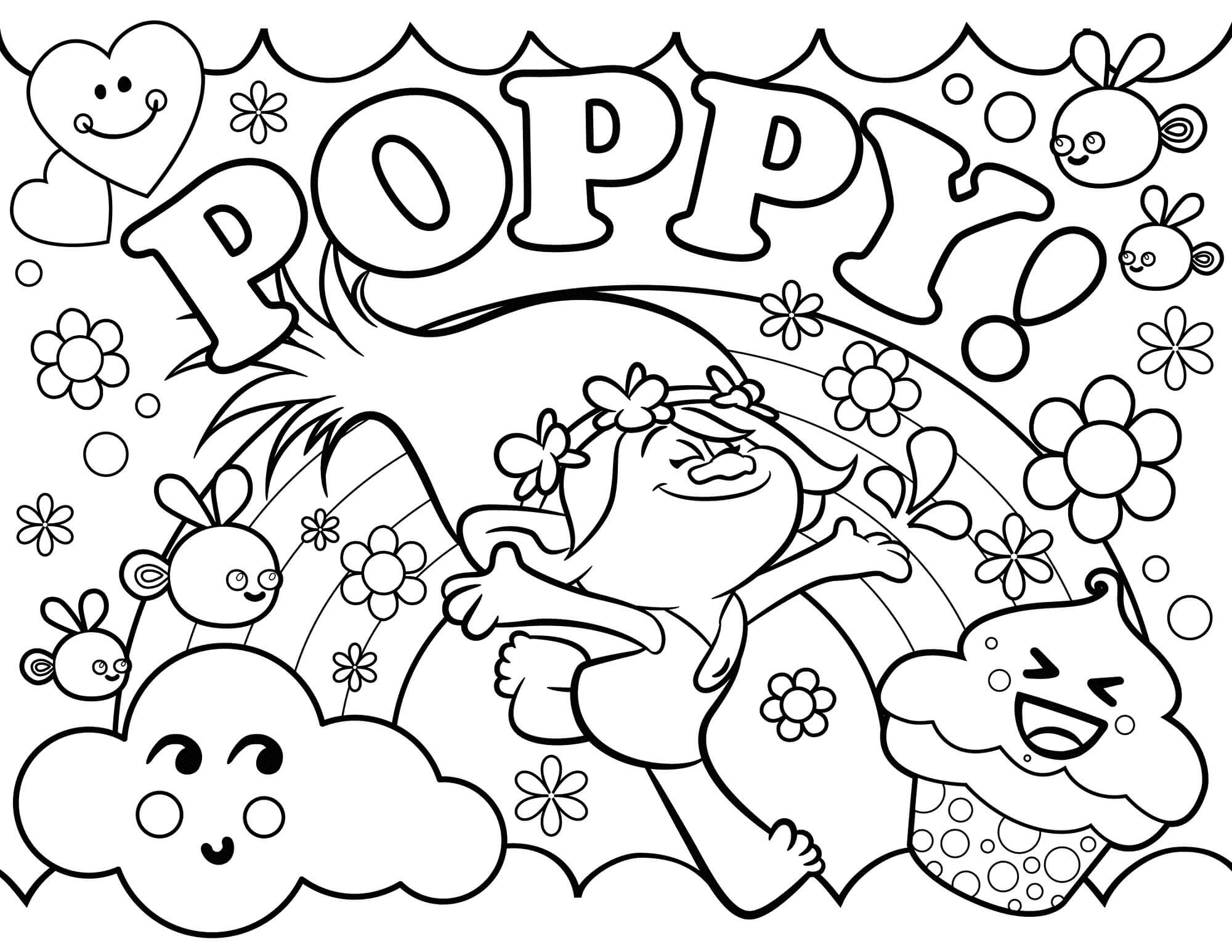 Dibujo de Amapola y Amigos para Colorear