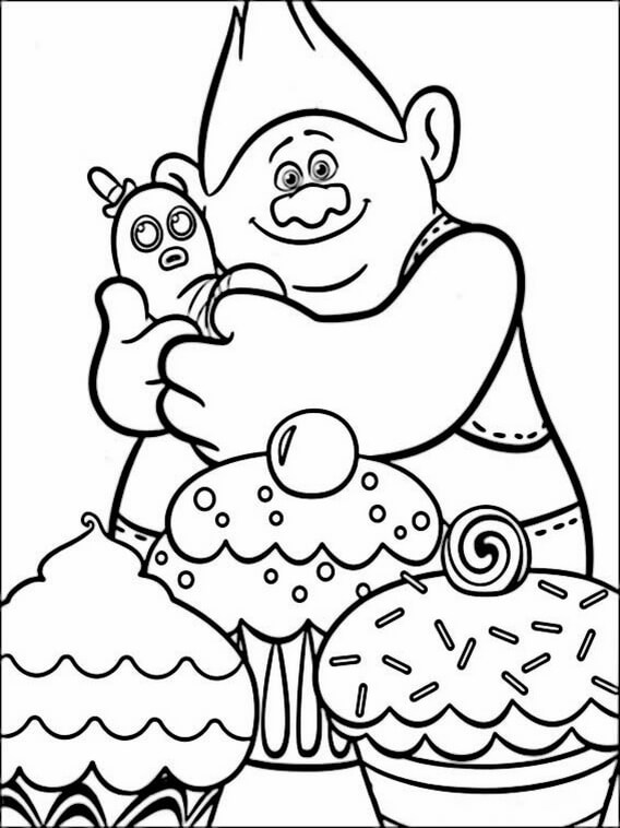 Dibujo de Biggie Sonriente Sosteniendo al Sr Dinkles para Colorear
