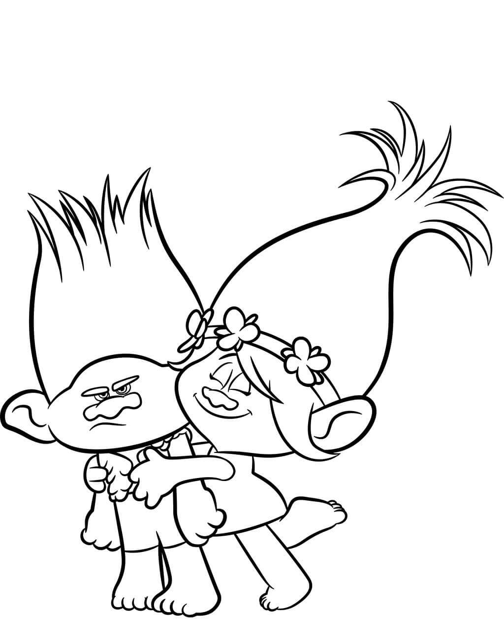 Dibujo de Rama Abrazando Amapola para Colorear