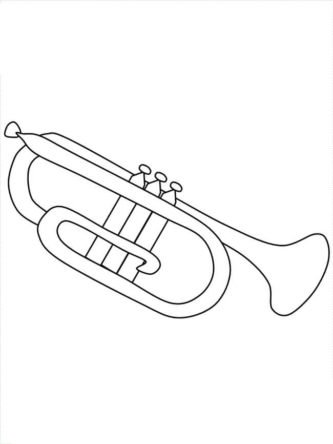 Dibujo de Bonita Trompeta para Colorear