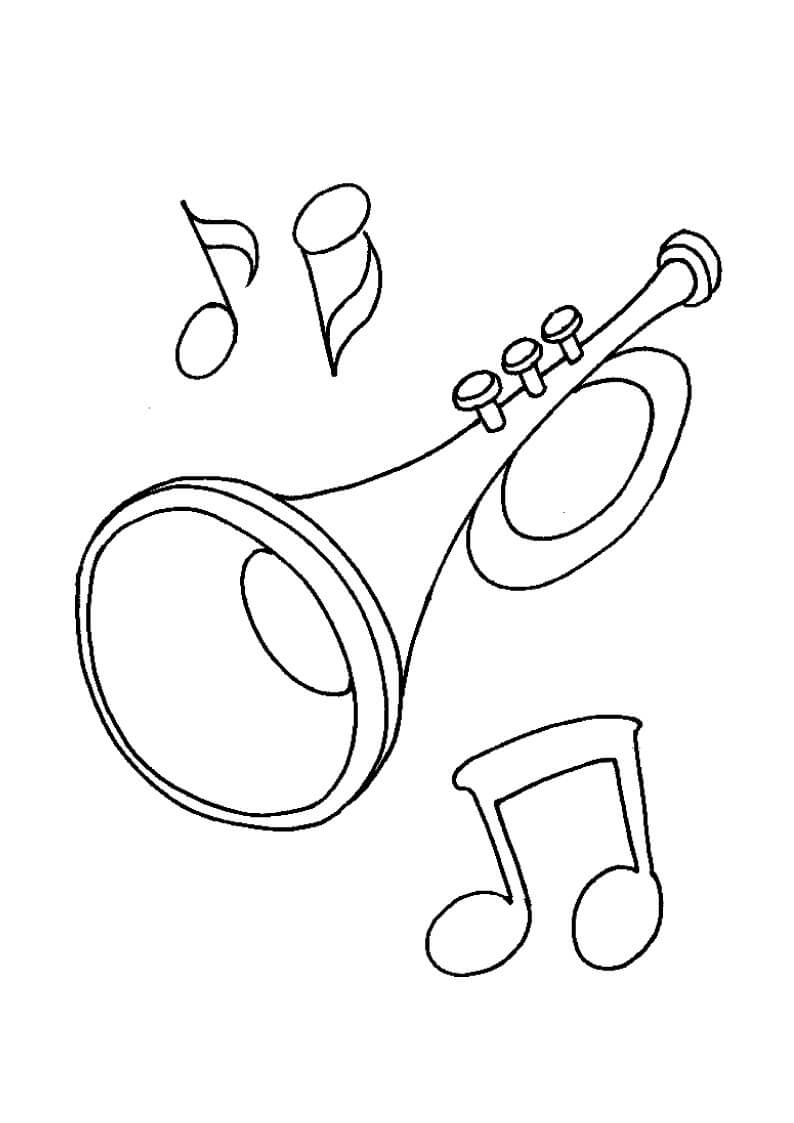 Dibujo de Dibujar Trompeta para Colorear
