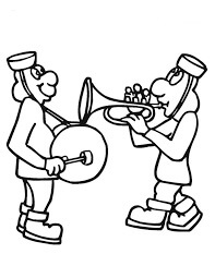 Dibujo de Tambor y Trompeta para Colorear