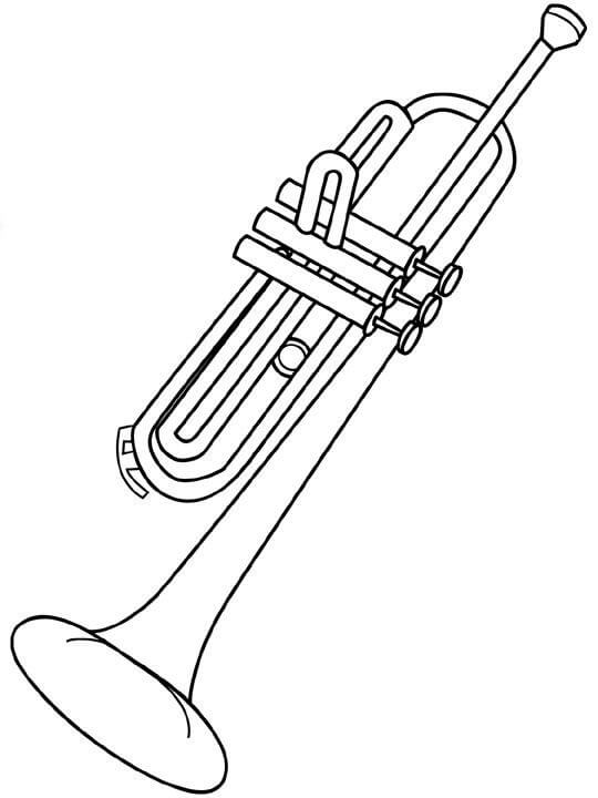 Dibujo de Trompeta Perfecta para Colorear