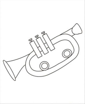 Dibujo de Vector de Trompeta para Colorear