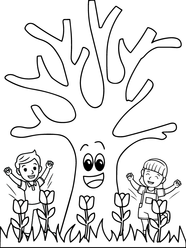 Dibujo de Página para Colorear de Tu Bishvat para Colorear