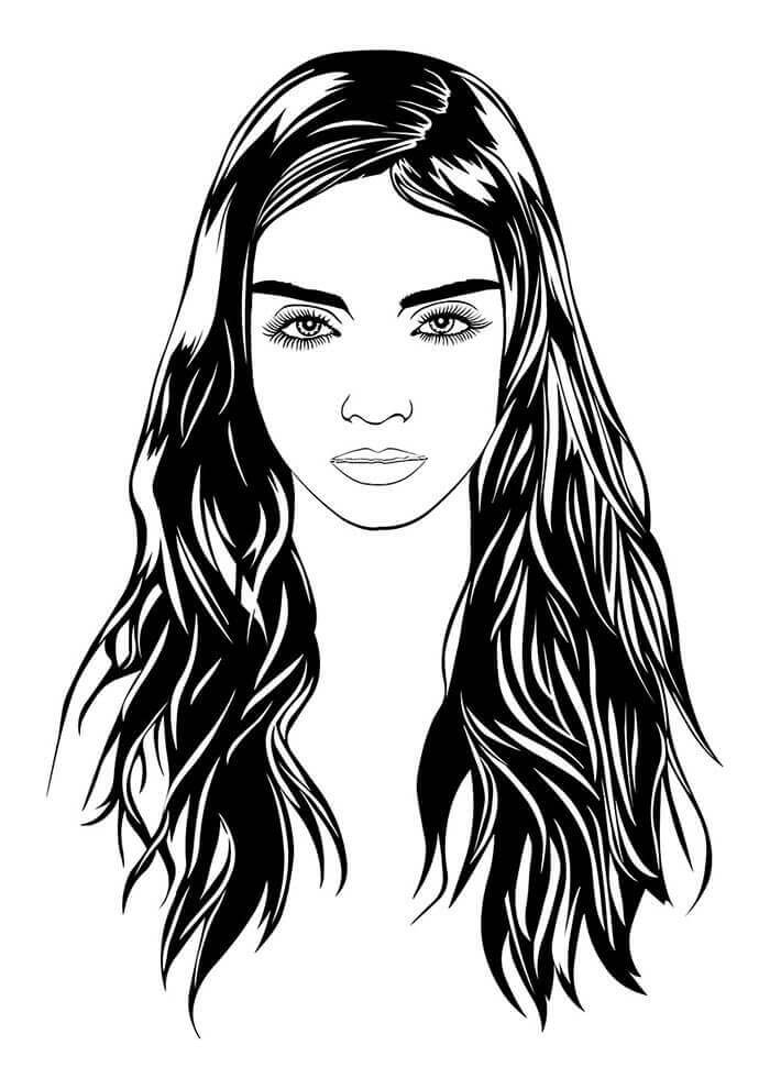 Dibujo de Cabello Hermoso para Colorear